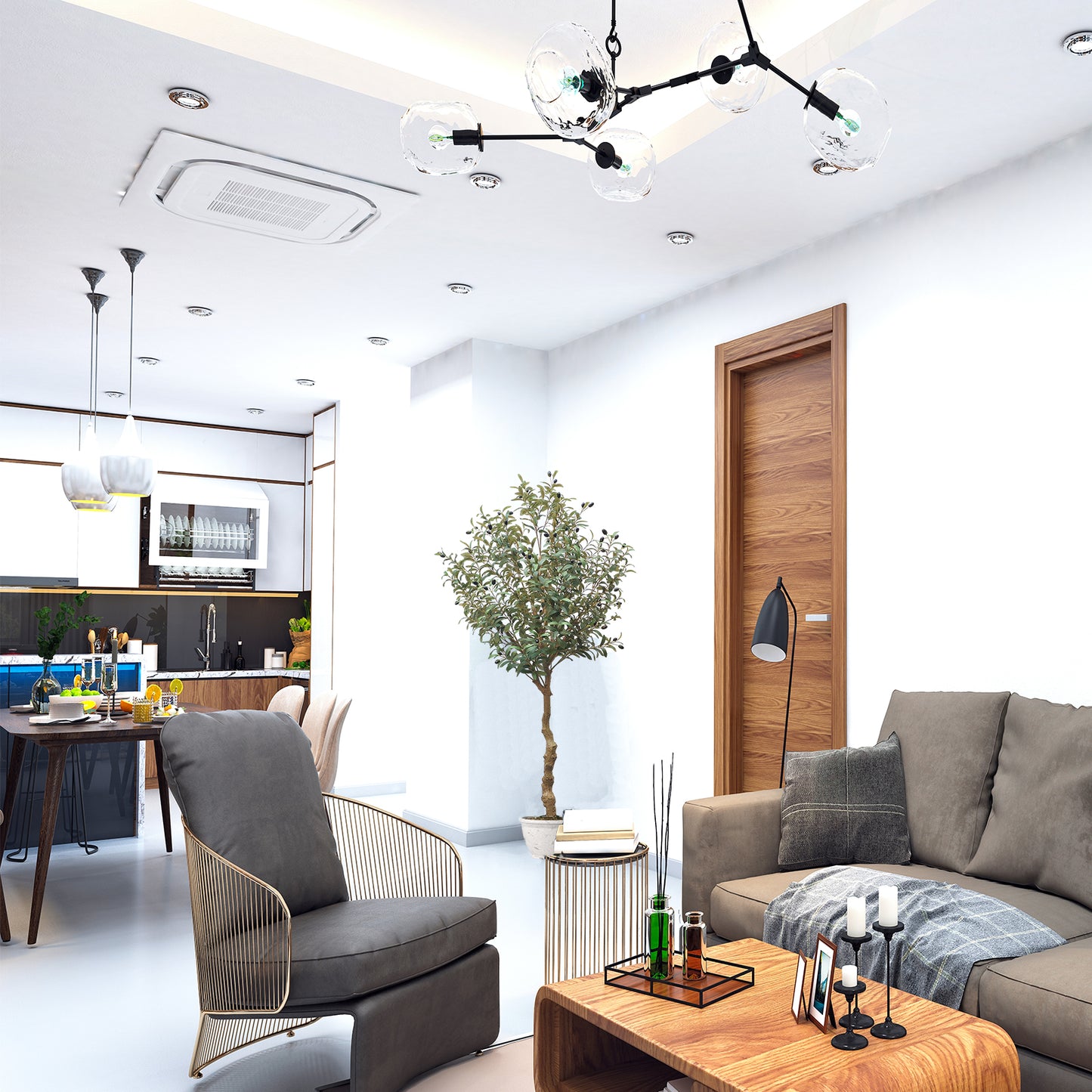 Artificial Olive Tree 5.9 Feet (71 inch) Olive Fruits Fake Plant for Office House Farmhouse Living Room Home Decor (Indoor/Outdoor)