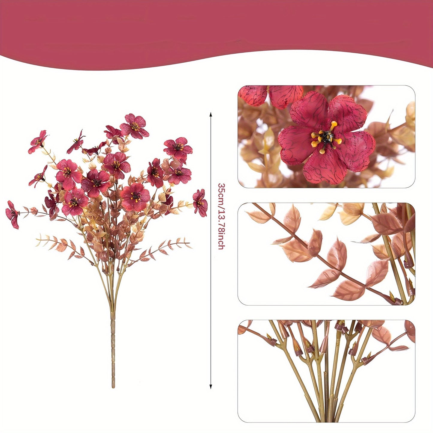 Artificial Flowers And Plants, Autumn Red, Orange, Yellow, Mixed Colors.