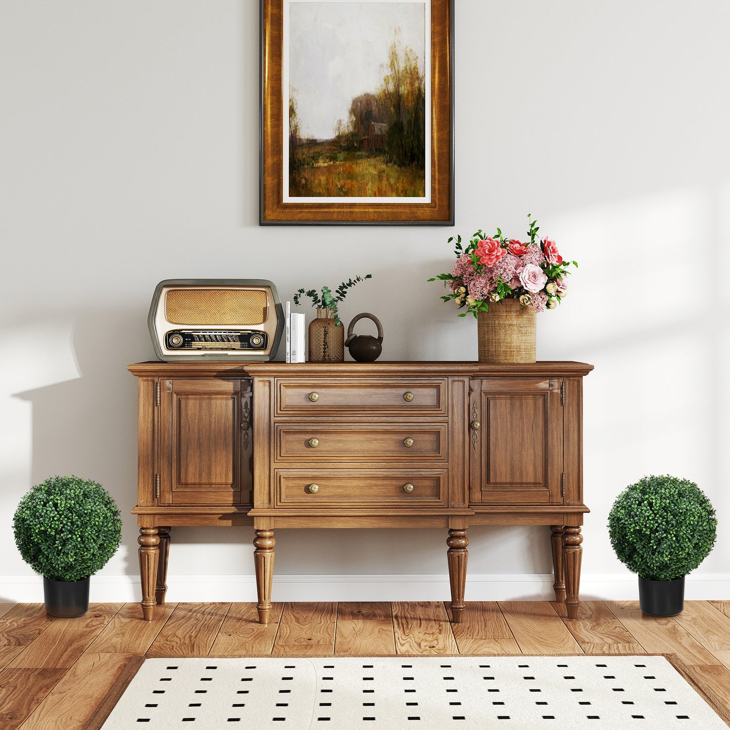 2 Pack 20.5" Artificial Tree, Ball Boxwood Topiary with Pot for Indoor Home Decoration