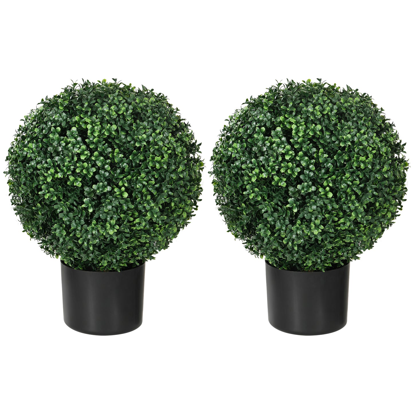 2 Pack 20.5" Artificial Tree, Ball Boxwood Topiary with Pot for Indoor Home Decoration