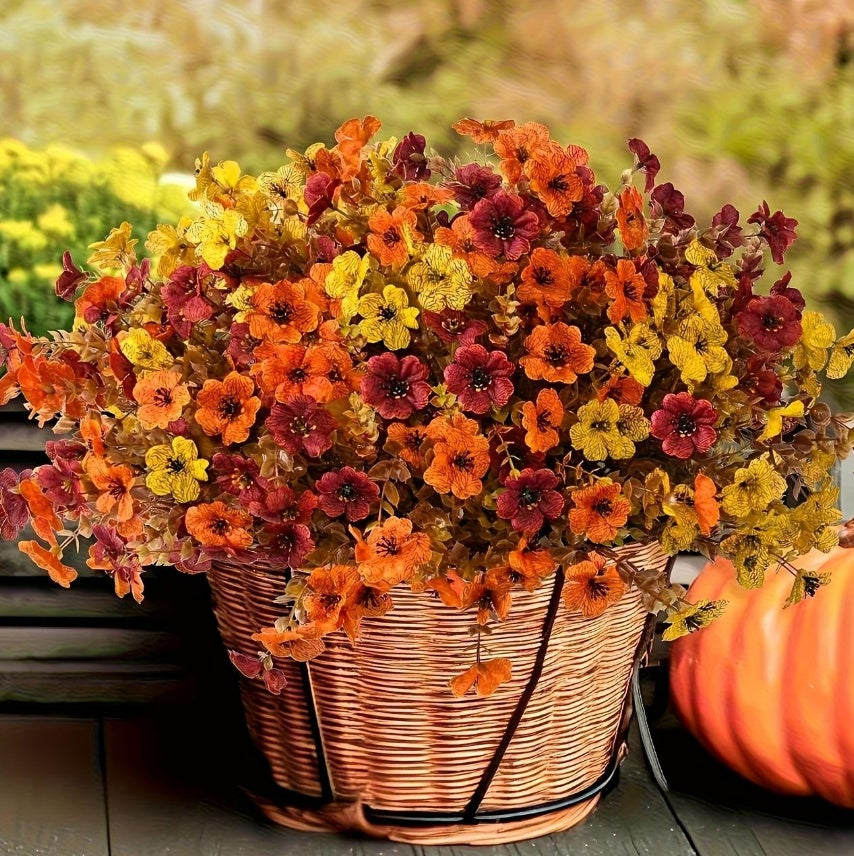 Artificial Flowers And Plants, Autumn Red, Orange, Yellow, Mixed Colors.