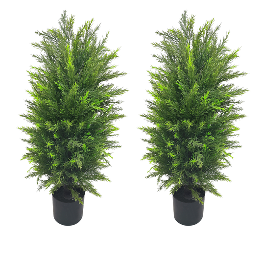 3FT Artificial Cedar Tree,Fake Topiary Trees For Outdoors and Indoors,Living Room,Front Door Decor 2PCS