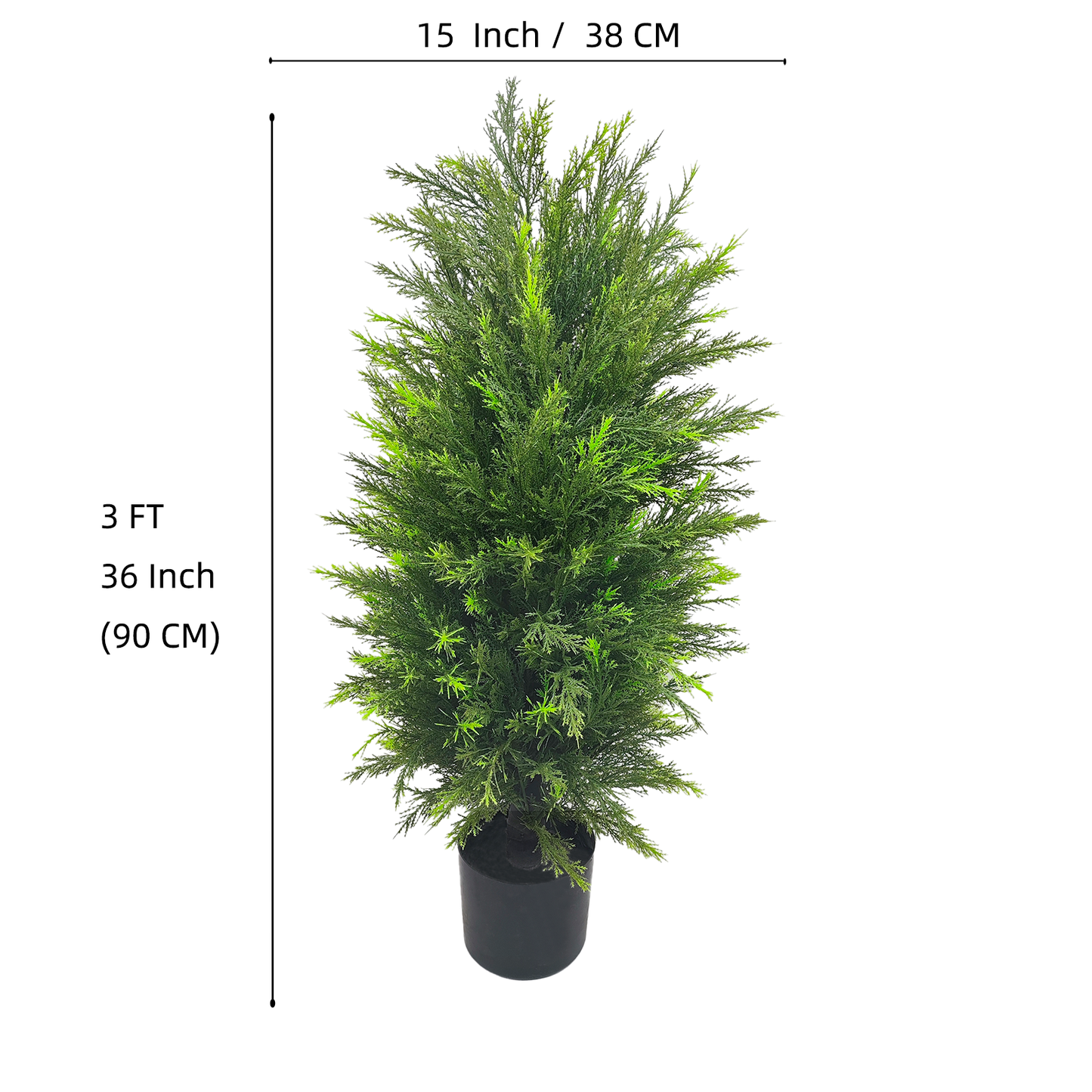 3FT Artificial Cedar Tree,Fake Topiary Trees For Outdoors and Indoors,Living Room,Front Door Decor 2PCS