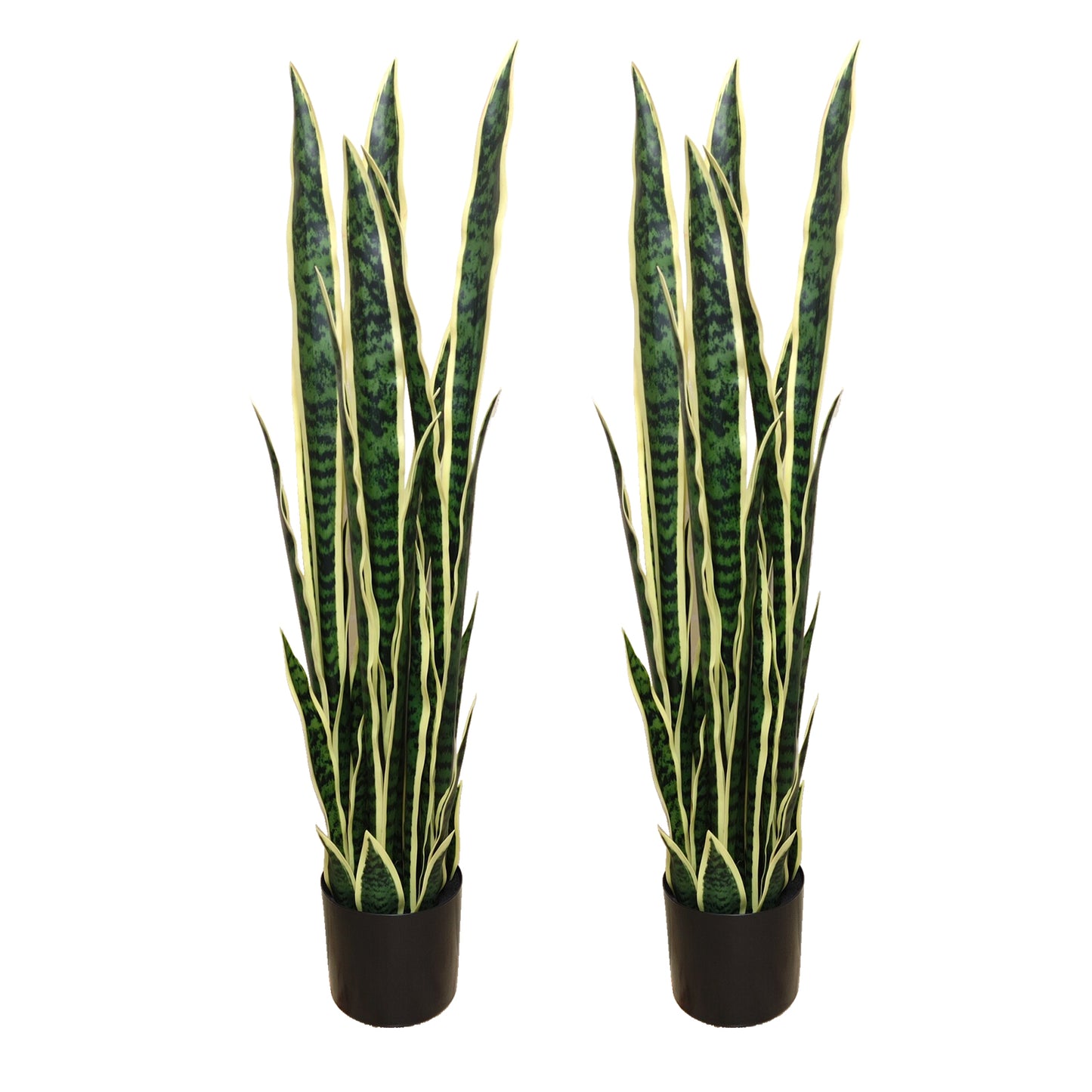 2PCS Artificial Snake Plant 3ft, Faux Plants for Indoor Outdoor, Home Office Store Decor