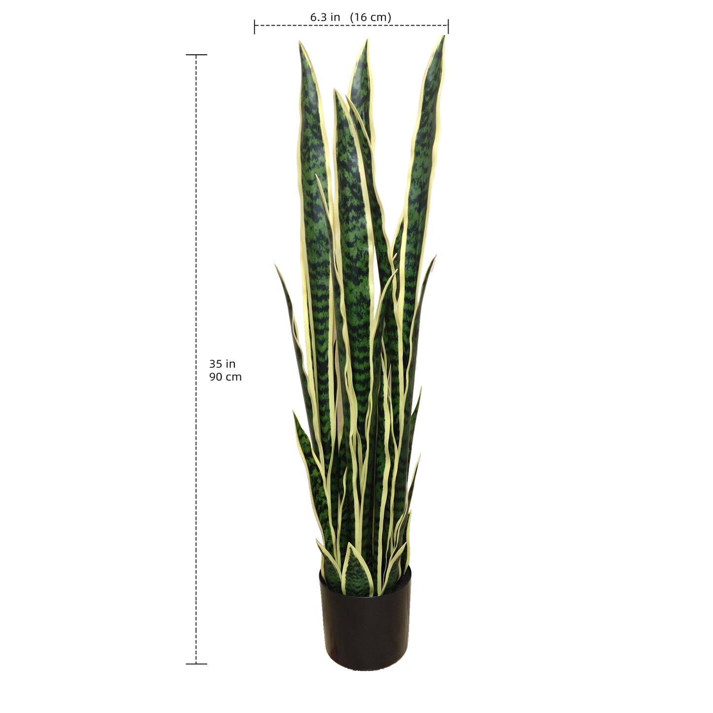 2PCS Artificial Snake Plant 3ft, Faux Plants for Indoor Outdoor, Home Office Store Decor