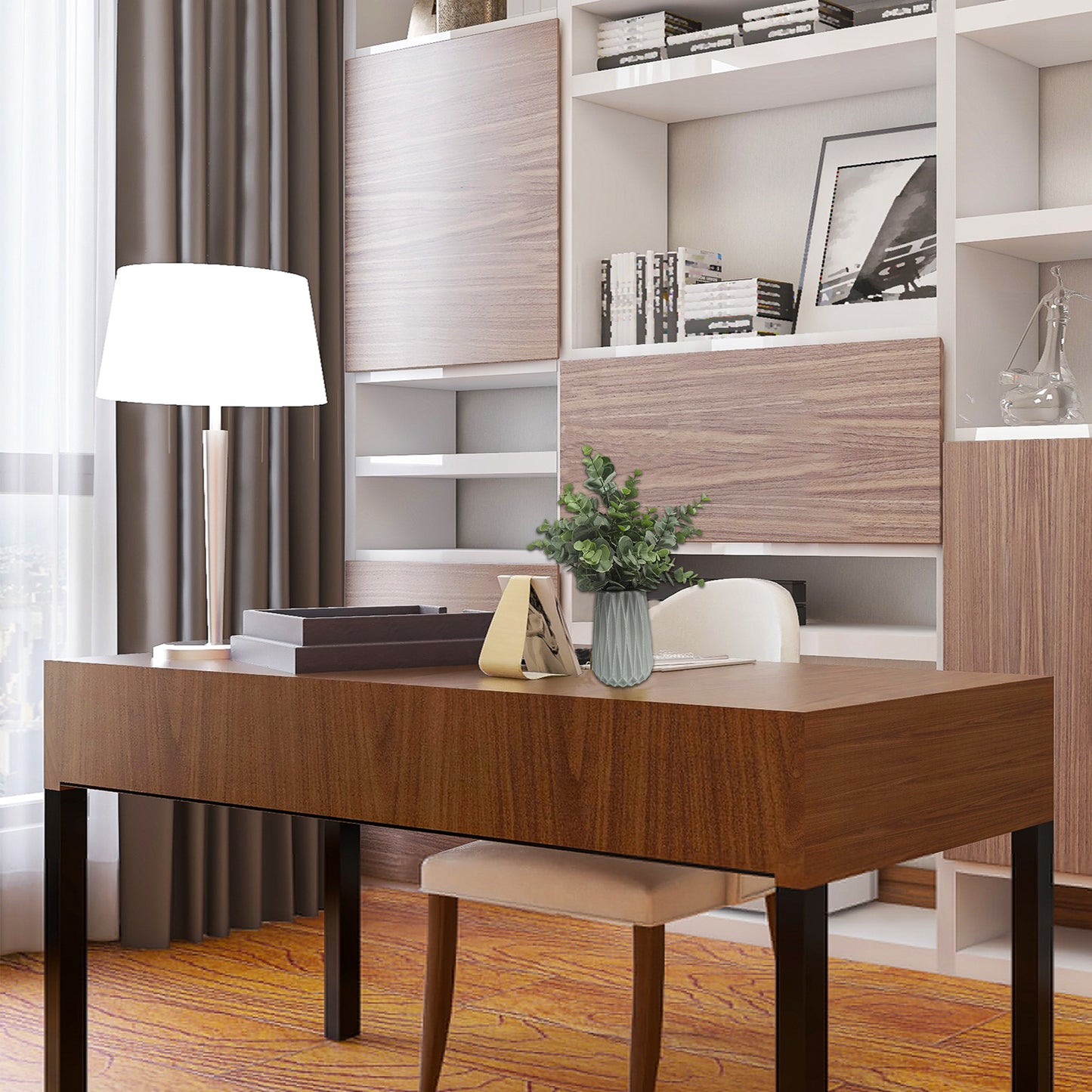 Artificial eucalyptus leaf Fake plant, Greenery Potted Plants for Indoor Farmhouse Home Decor, Office Table shelf Decoration(1 PC/2 PCS