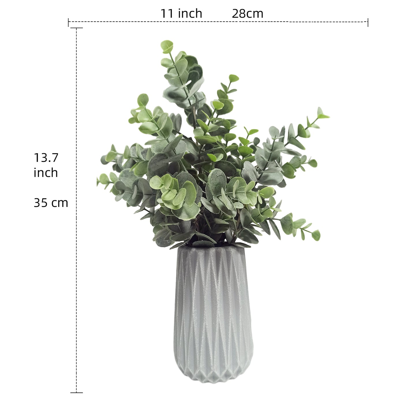 Artificial eucalyptus leaf Fake plant, Greenery Potted Plants for Indoor Farmhouse Home Decor, Office Table shelf Decoration(1 PC/2 PCS