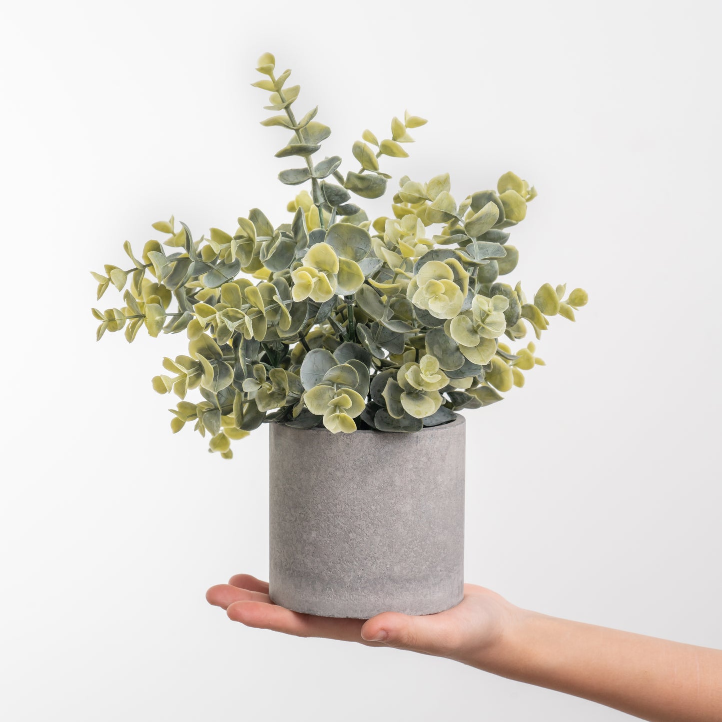 Artificial Plants Indoor,Fake Potted Plants,Artificial Eucalyptus Plant for Indoor,Farmhouse,Home Decor, Office Table Decor