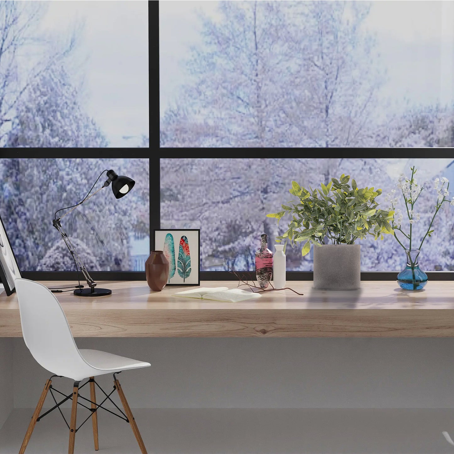 Artificial Plants Indoor,Fake Potted Plants,Artificial Eucalyptus Plant for Indoor,Farmhouse,Home Decor, Office Table Decor