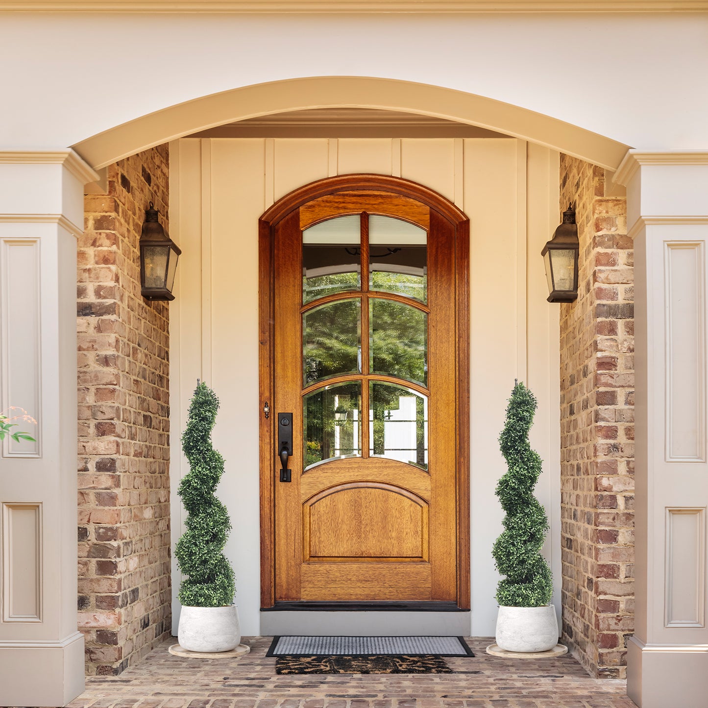 Artificial Boxwood Spiral Tree,Fake Topiary Tree,for Indoor or Outdoor,Set of 2