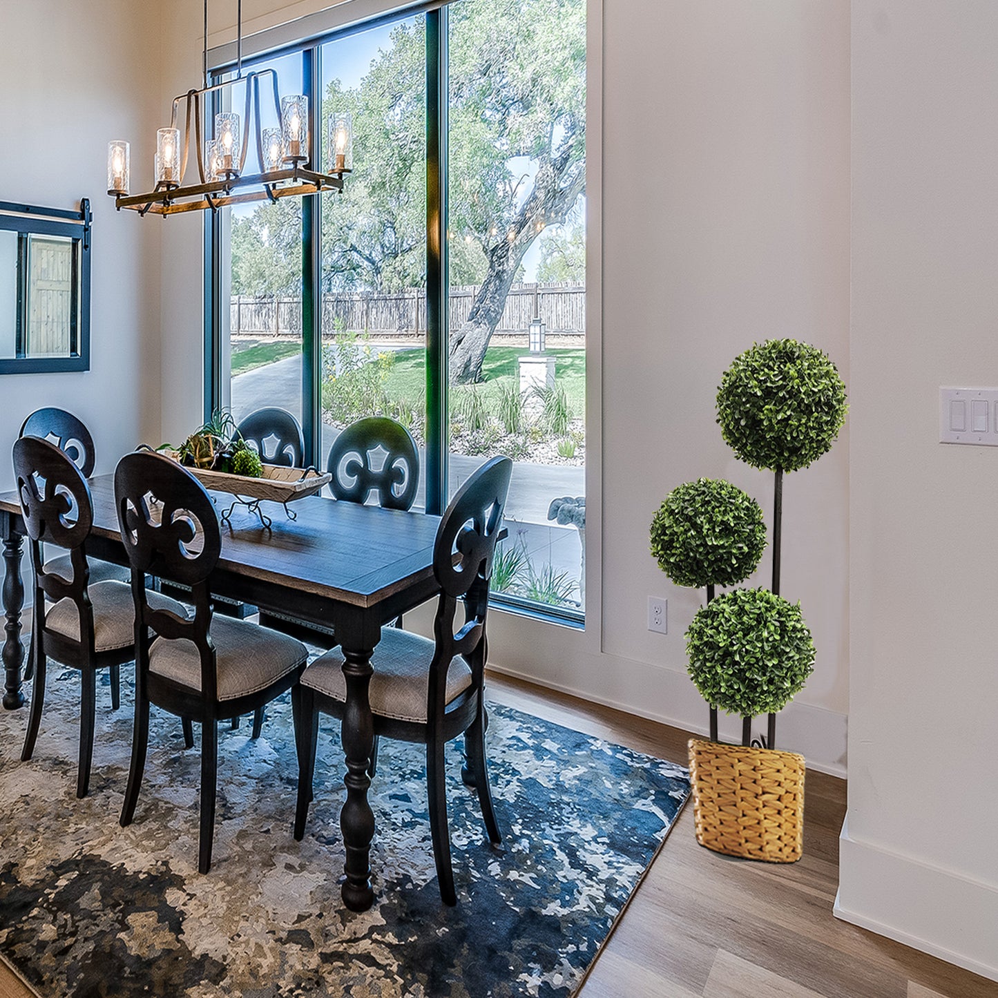 2 Packs 3ft Artificial Triple Ball-shaped Boxwood Tree – 36″ quality artificial plants