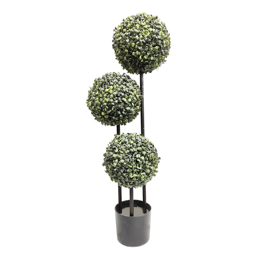 2 Packs 3ft Artificial Triple Ball-shaped Boxwood Tree – 36″ quality artificial plants
