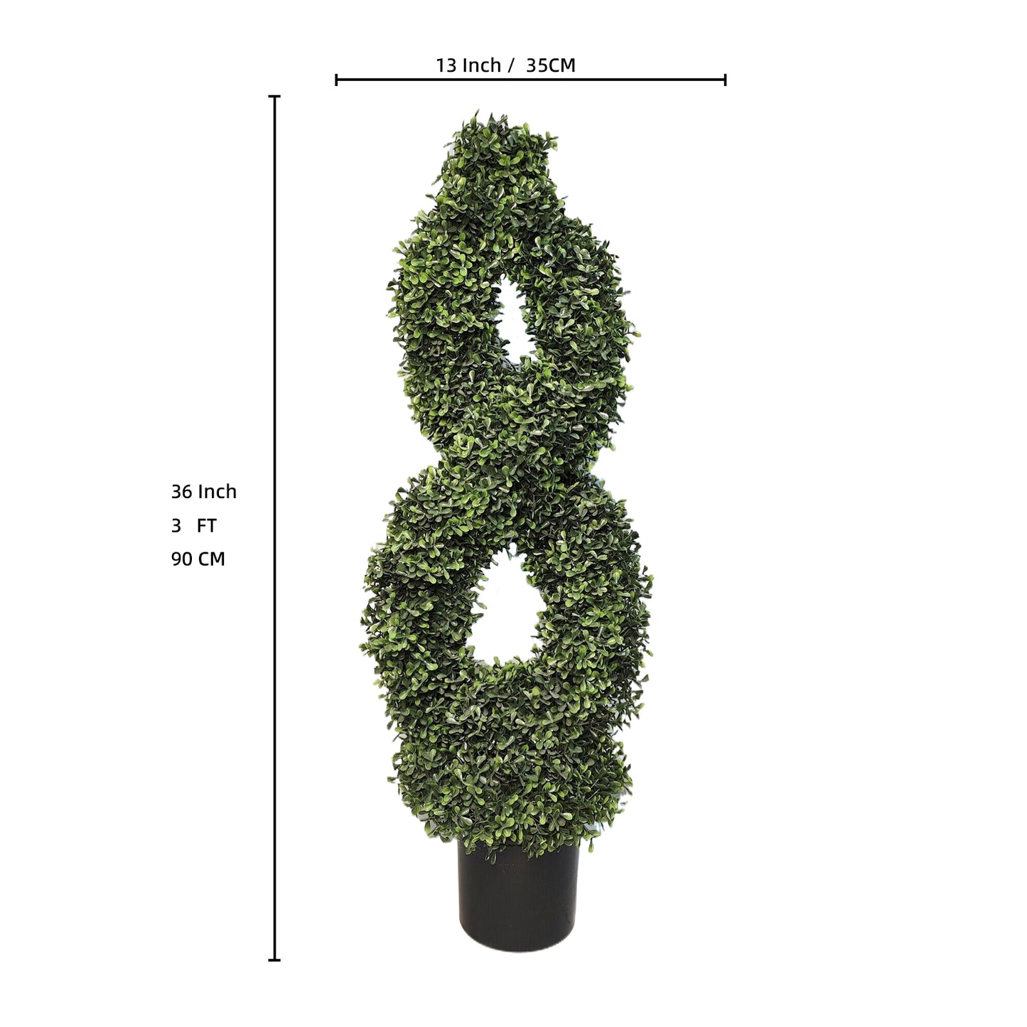 3ft Artificial Double Boxwood Spiral Tree – 36″ plastic plants 2PCS