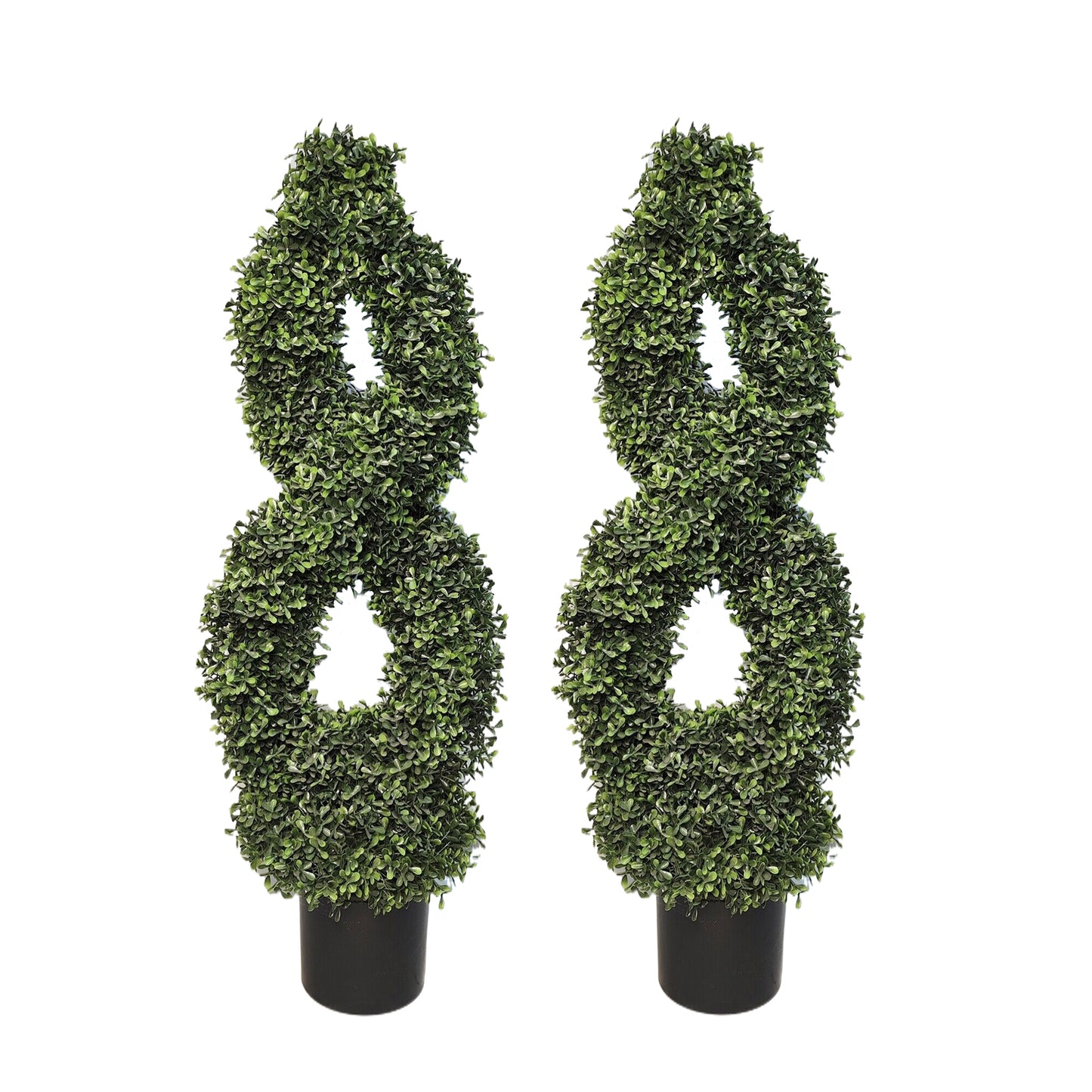3ft Artificial Double Boxwood Spiral Tree – 36″ plastic plants 2PCS