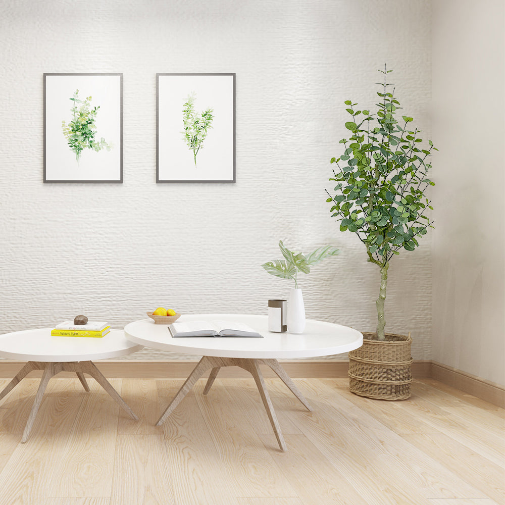 4FT  Artificial Eucalyptus Tree Fake Plant for Office House Farmhouse Living Room Home Decor (Indoor/Outdoor)