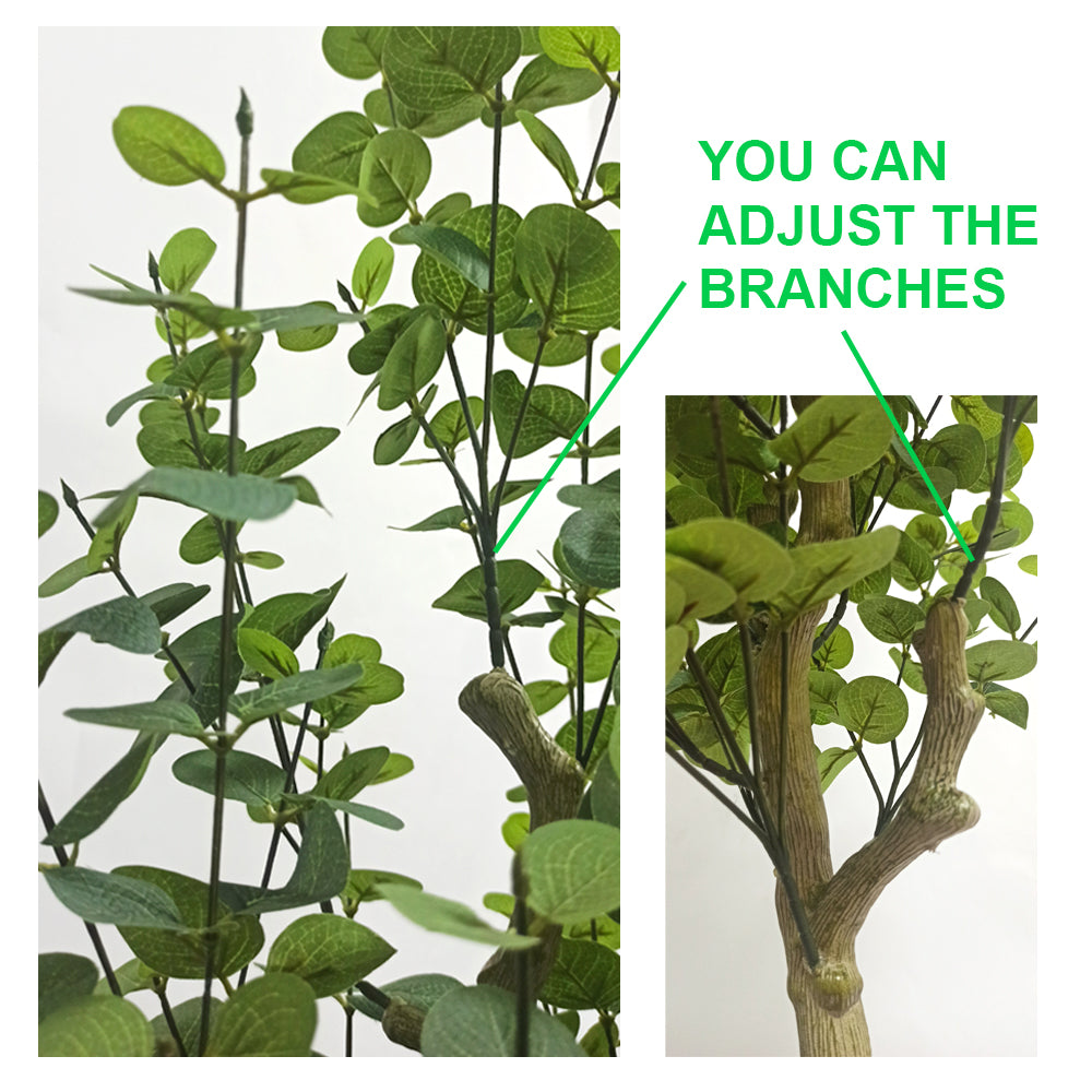 4FT  Artificial Eucalyptus Tree Fake Plant for Office House Farmhouse Living Room Home Decor (Indoor/Outdoor)