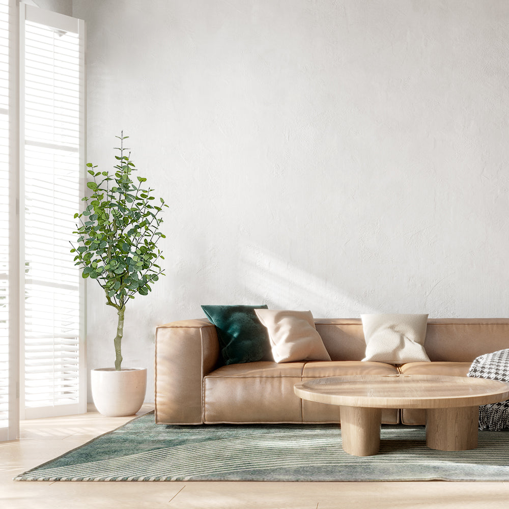 4FT  Artificial Eucalyptus Tree Fake Plant for Office House Farmhouse Living Room Home Decor (Indoor/Outdoor)