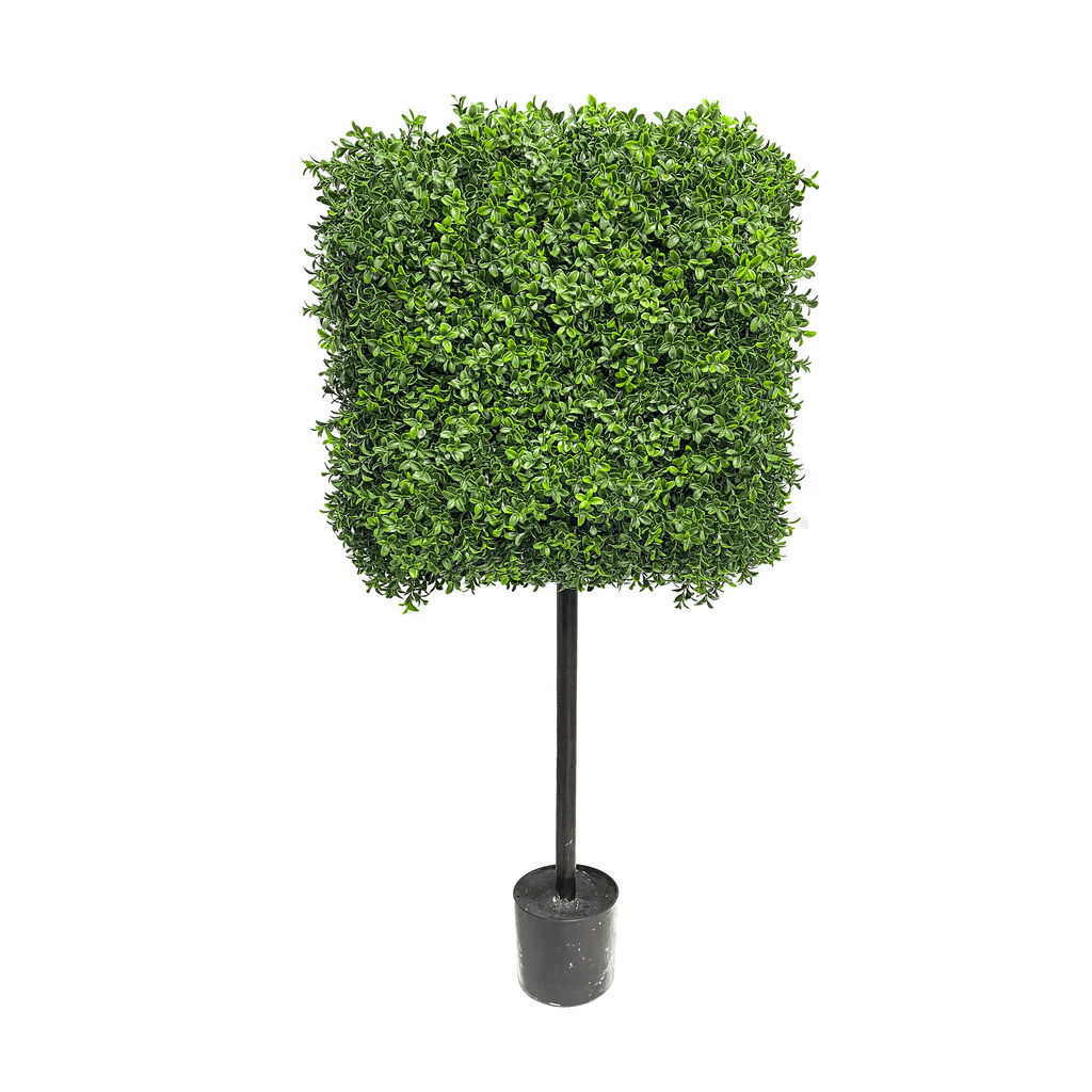 2 Packs 4ft Premium Geometric Artificial Boxwood Tree – 48″ artificial trees that look real