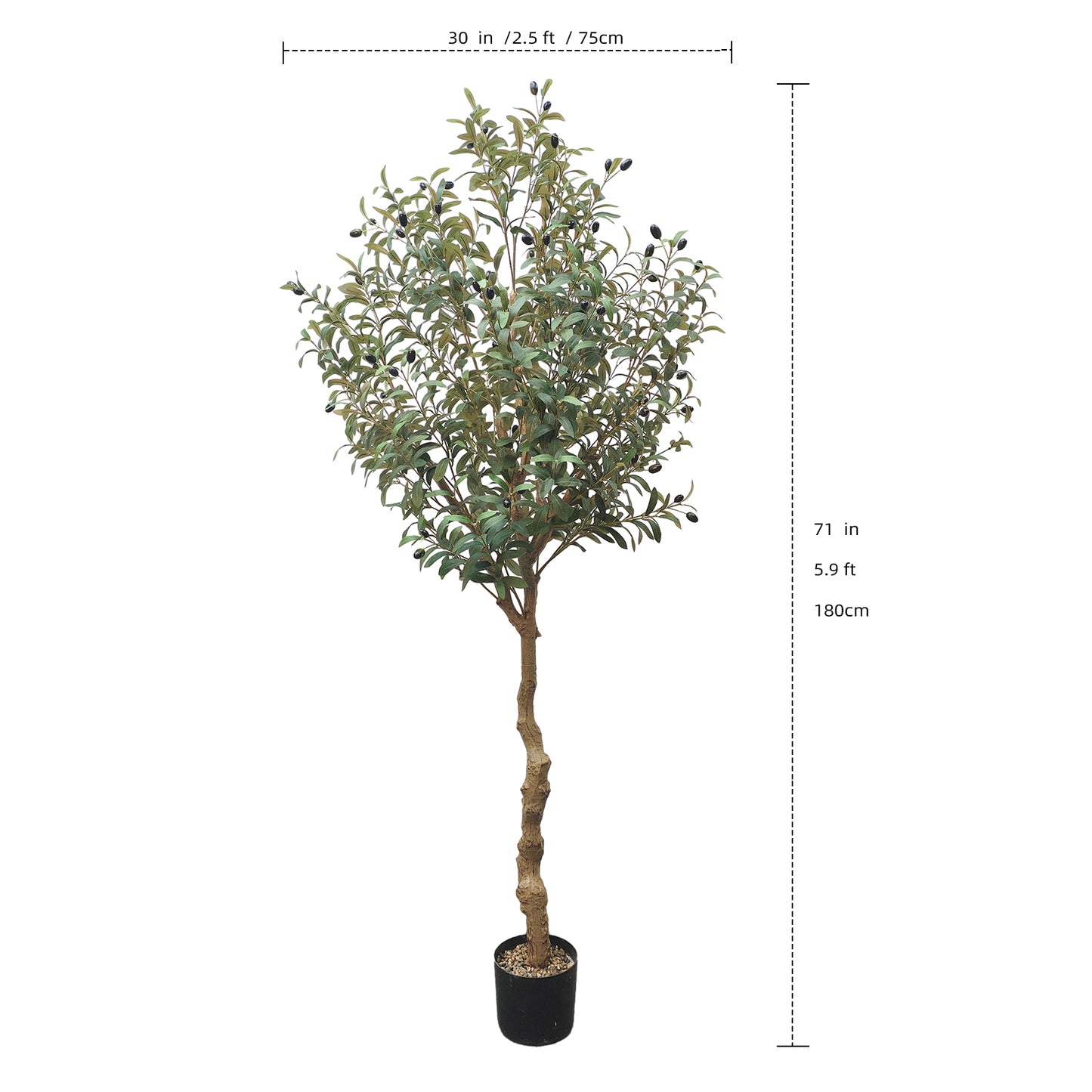 Artificial Olive Tree 5.9 Feet (71 inch) Olive Fruits Fake Plant for Office House Farmhouse Living Room Home Decor (Indoor/Outdoor)