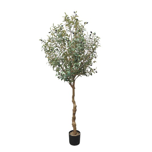 Artificial Olive Tree 5.9 Feet (71 inch) Olive Fruits Fake Plant for Office House Farmhouse Living Room Home Decor (Indoor/Outdoor)