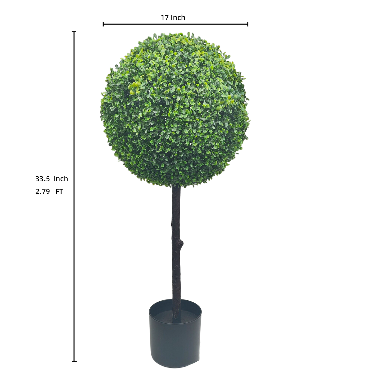 2 Packs 3ft Artificial Ball-shaped Boxwood Tree – 36″ boxwood topiary balls