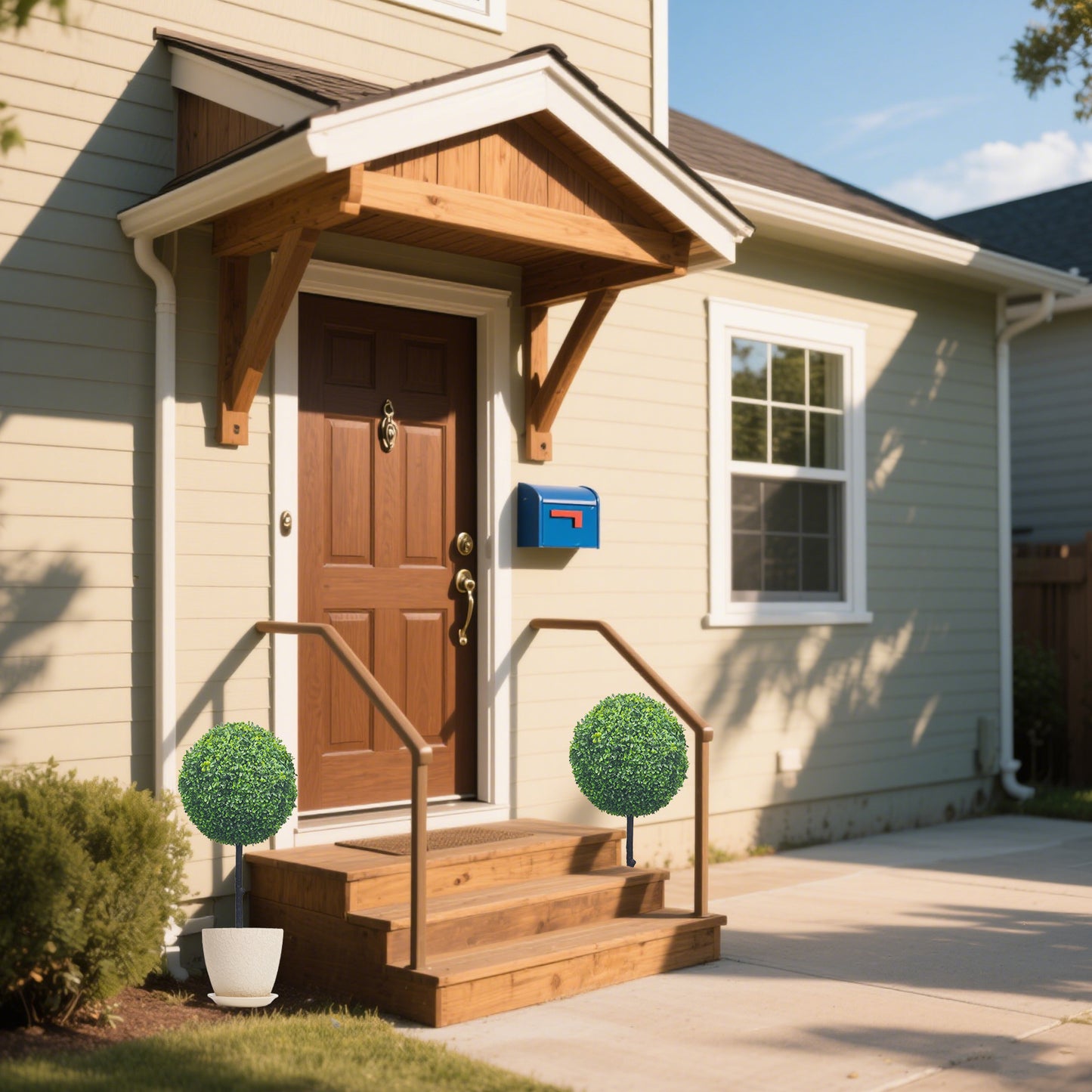 2 Packs 3ft Artificial Ball-shaped Boxwood Tree – 36″ boxwood topiary balls