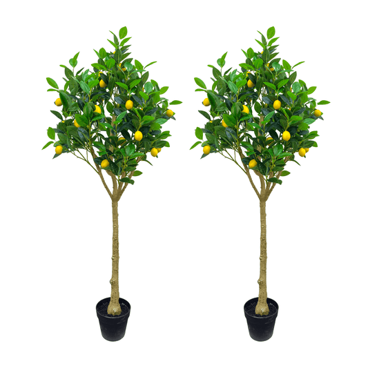 2 Packs 5ft Artificial Lemon Tree – 60″ large artificial outdoor trees