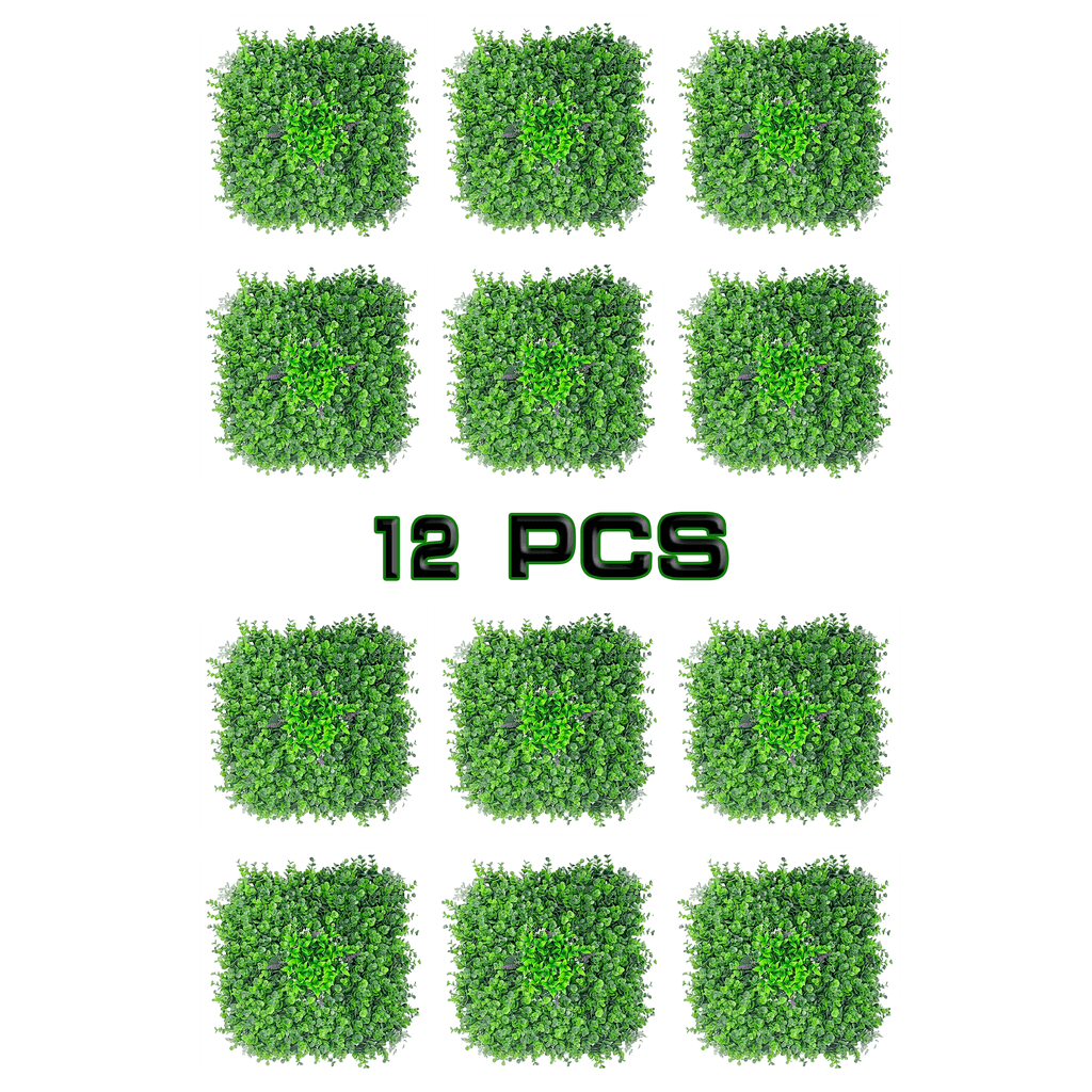 6 Packs 24″ Artificial Eucalyptus Hedge Wall – realistic fake grass